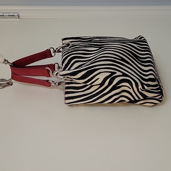 Maurizio TAIUTI 1990s Punk Leather Zebra Print Bucket Mobwife Tote Bag - Picture 2 of 8